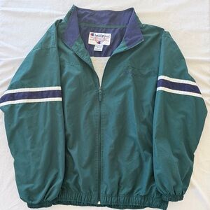 Vintage Y2K Champion Green Jersey Zip Up Windbreaker XXL